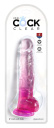 547123 King Cock Clear 8 Cock with Balls