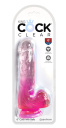 547077 King Cock Clear 6 Cock with Balls